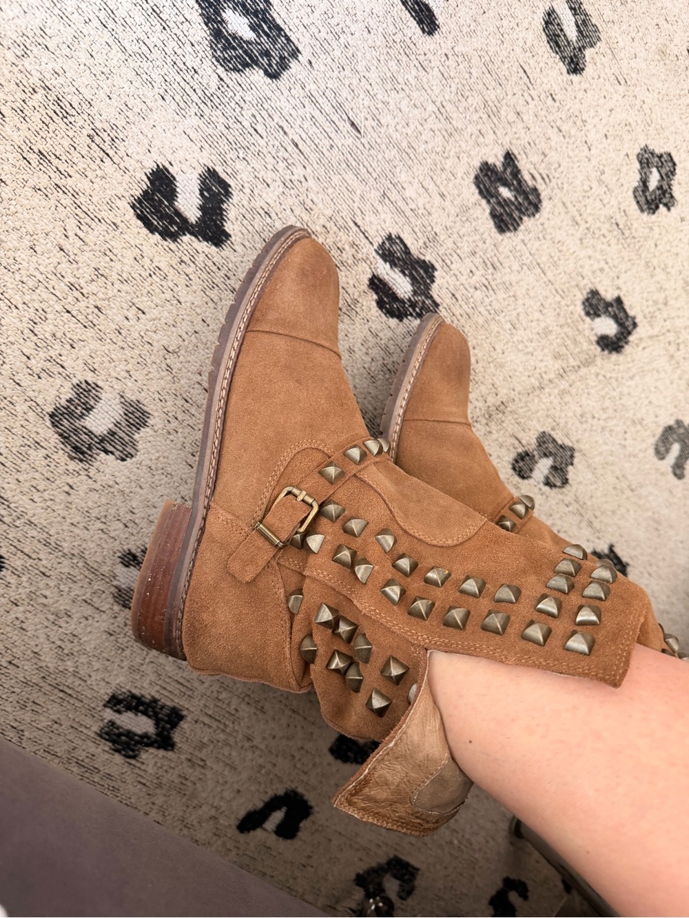 ZARA Vintage Studded Suede Leather Ankle Boots – Rare 2010 Collection